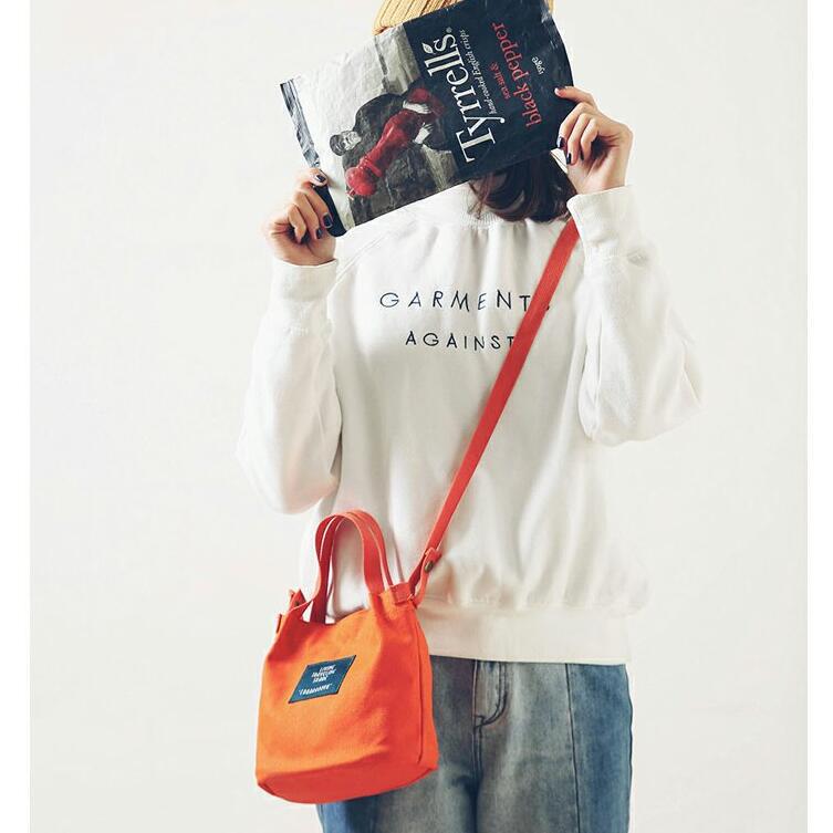 New Women's Fashion Simple Commuter Messenger Tote Canvas Bag Japanese Style Large-capacity Shoulder Bag