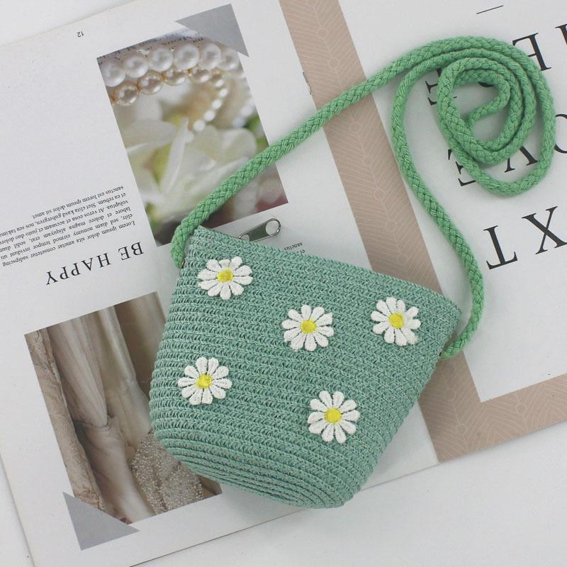 2024 Women's Mini Cartoon & Straw Flower Messenger Bags - Cute Beach Accessory