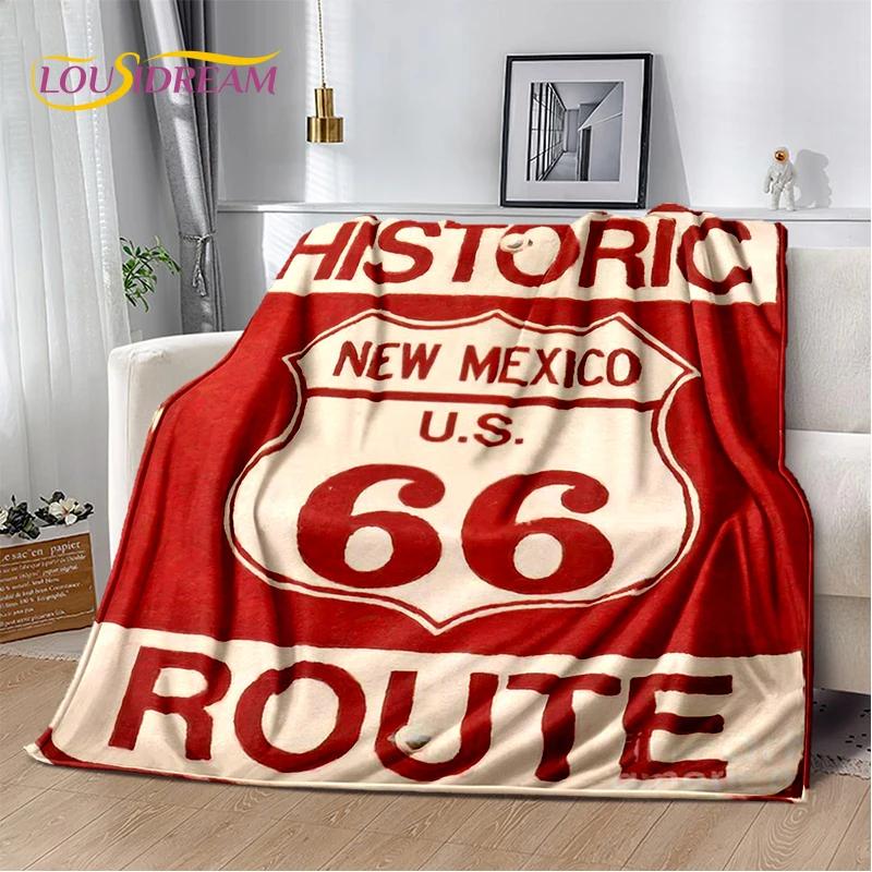 Retro Amerika Historische Route 66,Mother Road,mãe Estrada Deken,Zachte Worpdeken voor Thuis Slaapkamer Bed Sofa Picknick Kind Cadeau