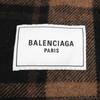 BALENCIAGA [Good condition/Domestic regular/21AW] 661436 Check Fringed Wool Twill Coat Gingham check twill coat ONE BrownUsed