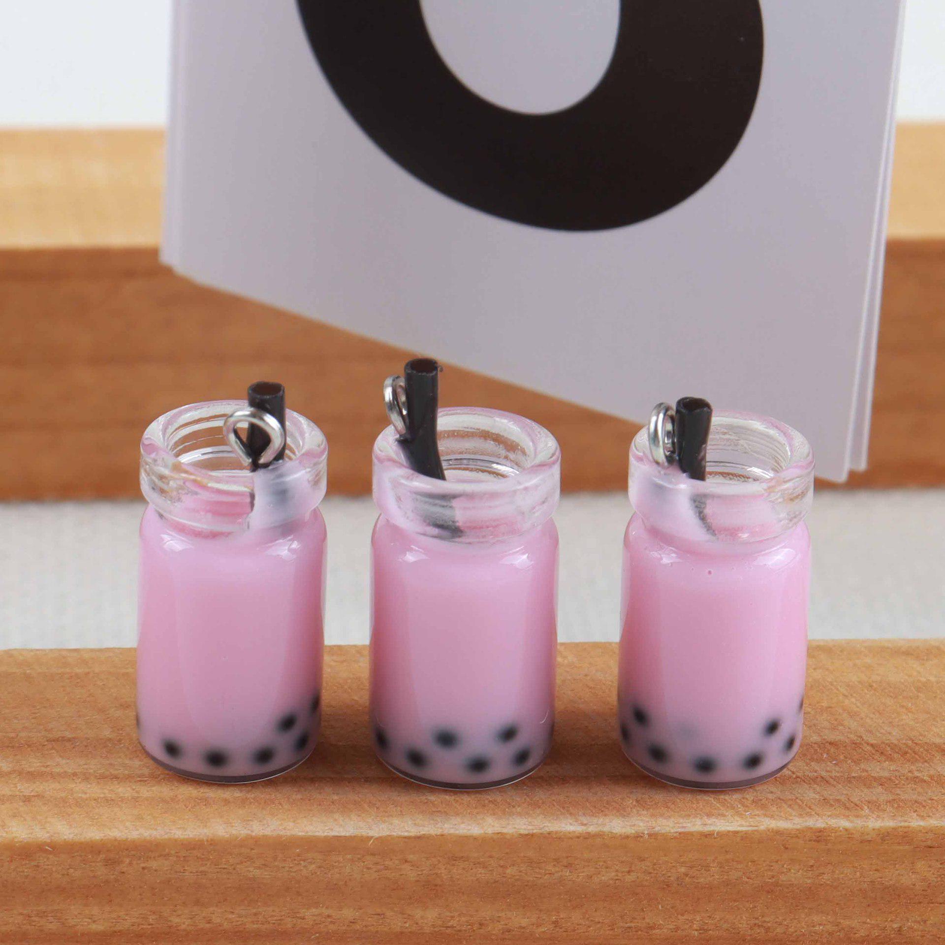 Креативные брелоки-серьги в виде стаканчиков с жемчужным молочным чаем и ручная работа