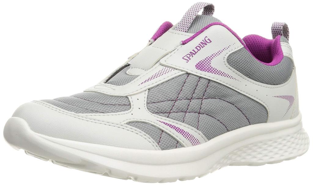 Spalding JIN 3820 Women's Lightweight Water-Repellent Walking Sneakers, Size 24.0 cm, Gray