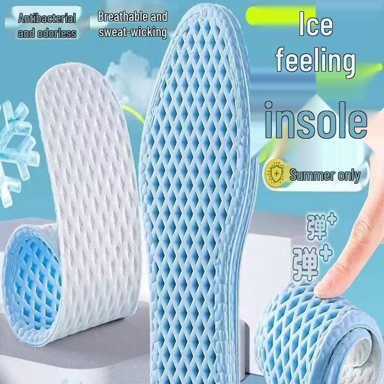 Summer Breathable Antibacterial Cool Sports Insoles - Sweat-Absorbing, Odor-Resistant, Shock-Absorbent for Men & Women