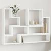 VidaXL Wall Shelf White 96x12x64 Cm Engineered Wood, Cube Wall Shelf, Cube Organizer, Floating Shelf, 840800