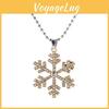 Frozen Snowflake Pendant Necklace With Water Crystal Finish For Travel And Holiday