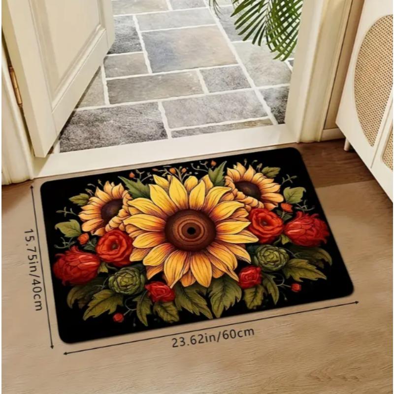 Modische Matten Retro Blumenmuster Willkommen Fußmatte Schlafzimmer Badezimmer Küchen Balkone Gärten Moderne Bauernhausdekoration