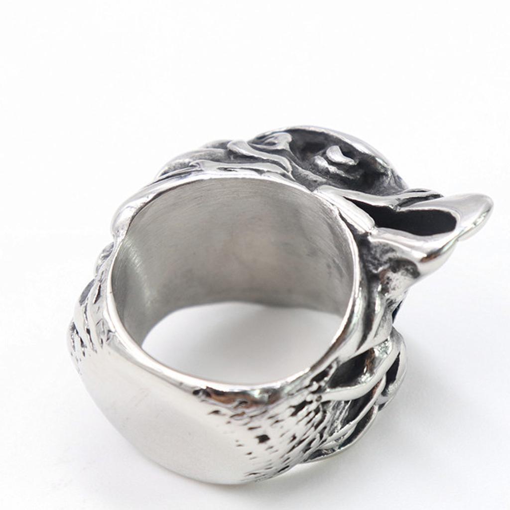 S925 Silver Ring Personalized Retro Animal Shape Series Eagle Head Ring Solid Men's Ring
