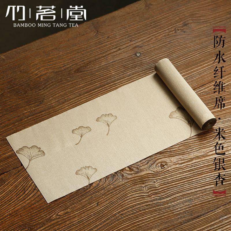 

Водонепроницаемая чайная подставка Diablement Fort Zen Тканевая дорожка на стол Китайская чайная скатерть Подкладка Японская чайная утварь Полотенце для чая сухого налива Waterproof fiber mat [beige ginkgo]] 90*20cm