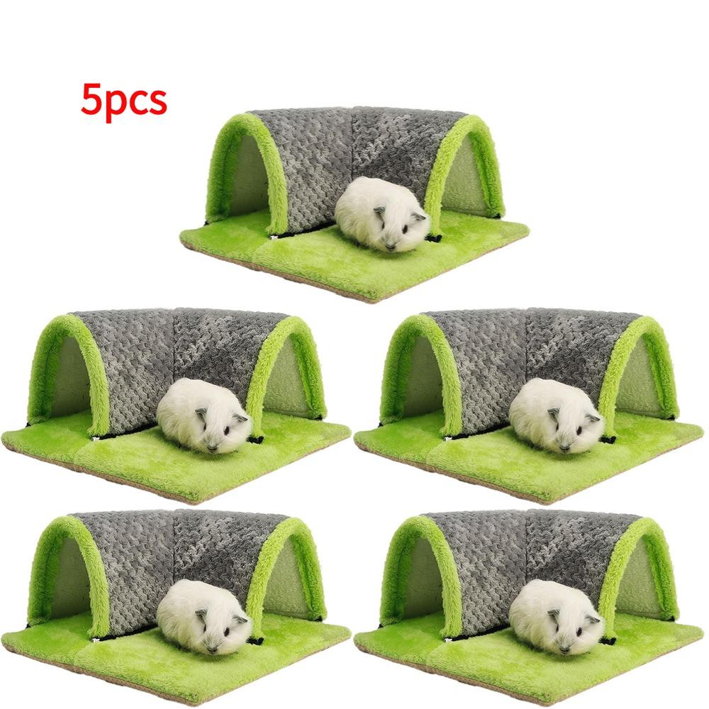 Warm Guinea Pig Hideout Tunnel Bed Soft Removable Guinea Pig Tunnels And Tubes for Cage Cat Kitten Guinea Pig Hides Fleece House