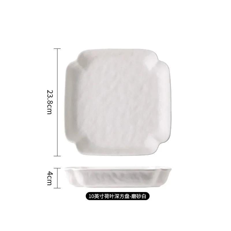 Ceramics Black White Square Plate Simplicity Originality Household Hotels Porcelain Tableware Breakfast Dinner Main Dish Plate