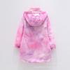 Autumn Girls Jacket Floral Fashion Windbreaker Coat Hooded Zipper Girls Outerwear Gifts Kids Clothes