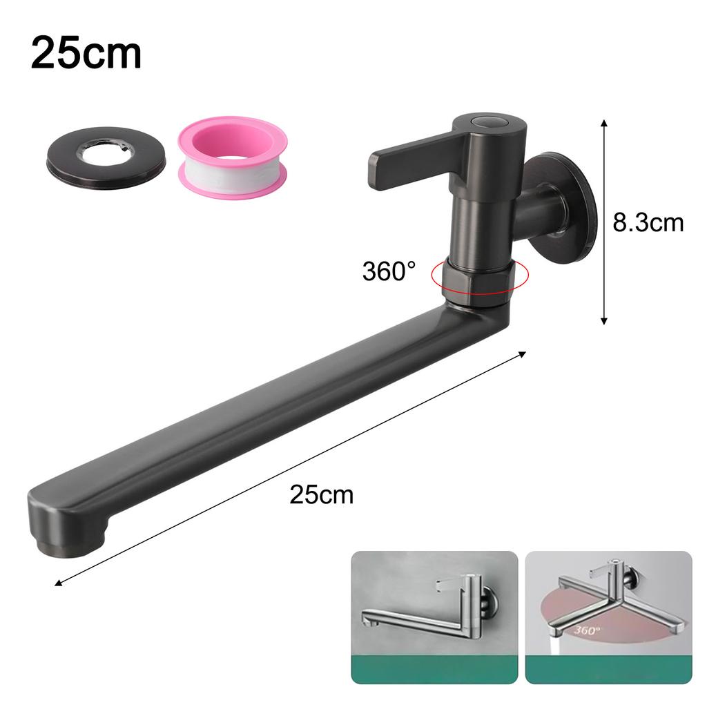 Extended Faucet Cold Kitchen Sink Faucet Kitchen Cleaning 304 Stainless Steel Cleaning Tap Easy Operation Flexible Rotation
