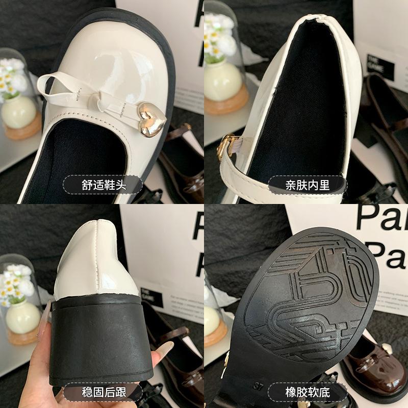 French retro high-heeled Mary Jane shoes for women's 2025 spring new college-style jk heightening black British-style single shoes