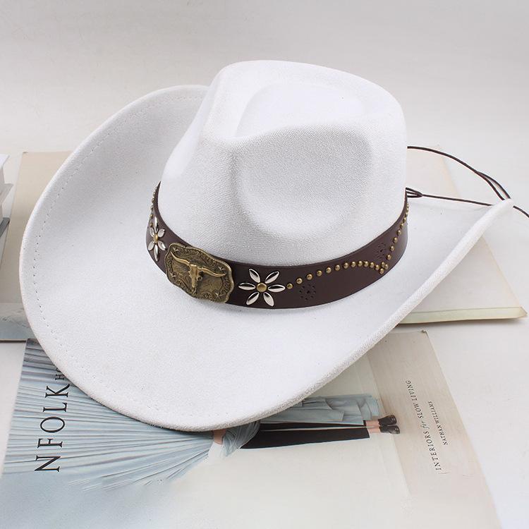 Western Cowboy Style Tibetan Fashion Top Hat Autumn/Winter New Collection Deer Skin Velvet Large Edge Riding Hat