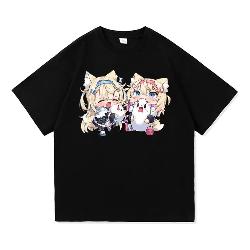 Camiseta Hololive Bau Bau Fuwamoco Masculina E Feminina Fuwa S