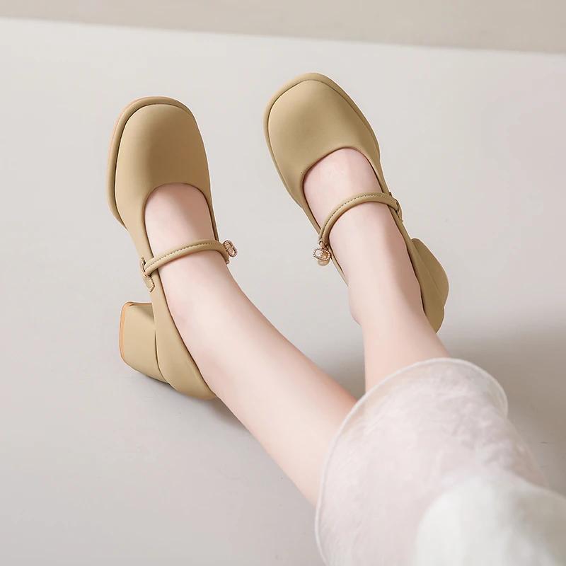 2024 Style Défilé Marque Talons Hauts Femmes Escarpins Sandale Mary Janes Mode Bout Rond Plateforme Épais Chaussures de Bal Zapatos De Mujer