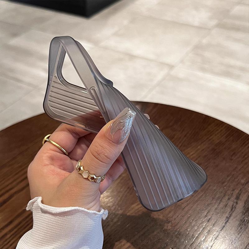 Soft Silicone Corrugated Matte Phone Case For iPhone 11 12 13 14 15 16 17 Pro Max Air Transparent Shockproof Bumper Cover