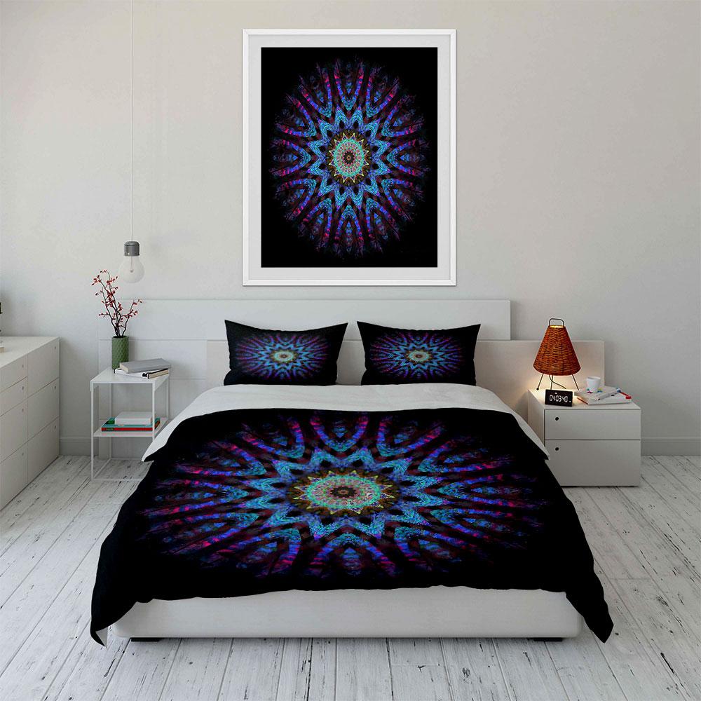 Mandala Tapestry Home Decor Set Soft Comfortable Duvet Cover Bedding Set Included 1*Duvet Cover & 2*Pillowcases, Gift