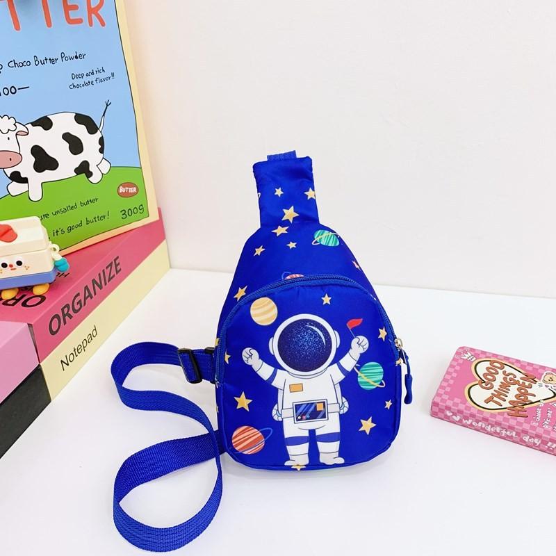 Childrens Cartoon Space Astronaut Chest Bag With Breathable Nylon For Kindergarten Kids