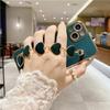 Luxury Gold Plating Bracelet Phone Case For iPhone 14 13 11 Pro Max XR XS 7 8Plus SE2 SE3 12Mini Fashion Heart Wrist Chain Cover