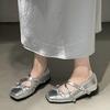 Silver French square head height increase light mouth single shoes women's summer 2025 new high-end skirt versatile Mary Jane shoes