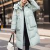 Winter Mid To Long Length Hooded Down Cotton Jacket Women's Thick Over Knee Waterproof Parka Coat Hooded Big Pocket Outercoat
