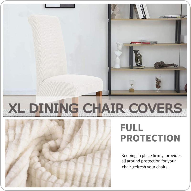 1 Piece Stretch Dining Chair Covers Oversized Removable Washable Soft Spandex High Back Large Chair Cover Slipcover JAF049