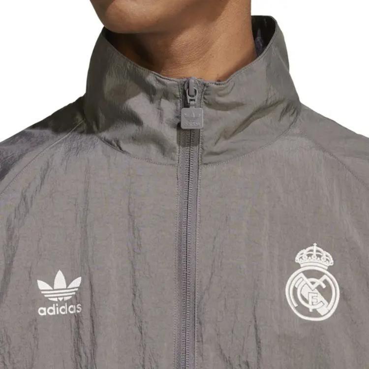 adidas Real Madrid Originals Track Jacket Asia Sizing 'Charcoal Grey' Men's JI9479