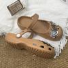 2026 Trendy Women's Rhinestone Ballet Crocs: Summer Outdoor Non-slip Closed-toe Soft Sole Sandals.
