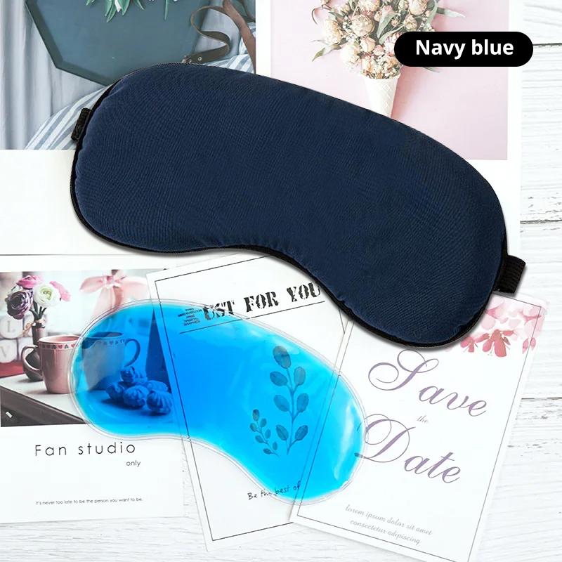 Durable And Safe Sleep Light Blocking Eye Mask And Gel Cold Ice Pack Double-Sided Ice Silk Warm Cool Sleep Eye Mask For Travel Sleeping