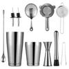 Cocktail Shaker Bar Set: 2 Weighted Boston Shakers,Cocktail Strainer Set,Jigger,Muddler and Spoon, Ice Tong and 2 Bottle Pourer