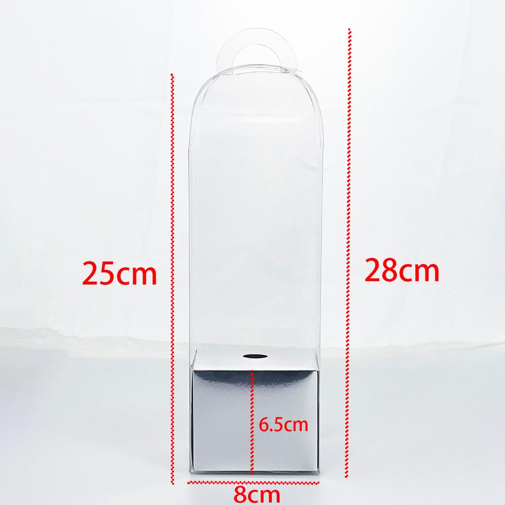 10pc PVC Transparent Rose Single Flower Box Mother's Day Handheld Flower Bouquet Perpetual Flower Packaging Valentine's Day Gift