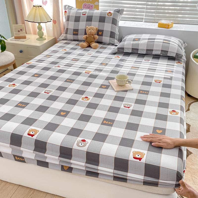 Bettbezug Hautfreundliches Bettlaken Home Elastische Spannbettlaken Bedruckter Matratzenschoner Roupa de Cama (Kein Kissenbezug)