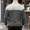 Men Color Block Quarter Zip Sweatshirt Mock Neck Pullover with Kangaroo Pocket Ribbed Cuffs Hem Long Sleeve Spring Fall Casual Streetwear Top