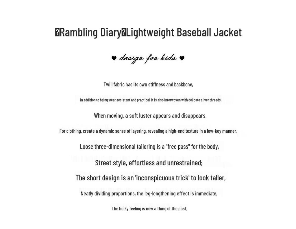 Tao Town Girls' Korean Style Casual Baseballjacka