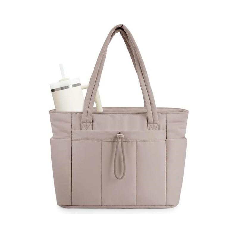 Borsa Tote Casual da Donna in Nylon con Cerniera Custodia per Laptop per Viaggi e Uso Quotidiano