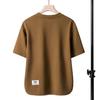 Summer Men Top O Neck Loose Irregular Split Hem Short Sleeves Solid Color Thin Pullover Elastic Casual Pullover Daily Sport T-shirt