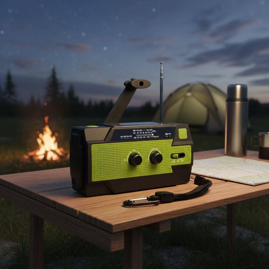 Emergency 4000mAh Solar Hand Crank Radio AM FM NOAA Weather with 1W Flashlight Phone Charger SOS Alarm