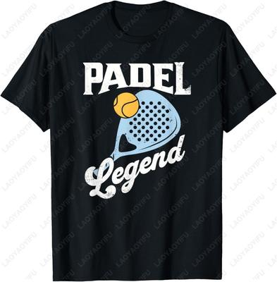 Padel Legende Tennis Fan Unisex Grafik Rundhals Erwachsener Baumwoll T-Shirt Lustig Kreativ Trend Sport Lässiger Stil Vintage Klassiker Tee