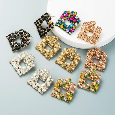 Damen Hohl Tropfen Ohrringe Titanstahl Legierung Anhänger Ohrringe Acryl Bunt Kristall Quadratisch Geometrisch Ohrschmuck