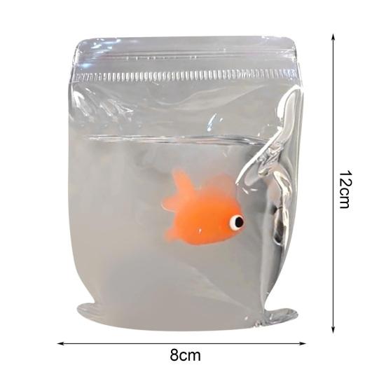 1/2/3Pcs Clear Goldfish Bag Squeeze Toy Anxiety Stress Relief Mini Goldfish Pinch Sensory Toy Kids Teens Adults Soft Stress Ball Fish Fidget Toy