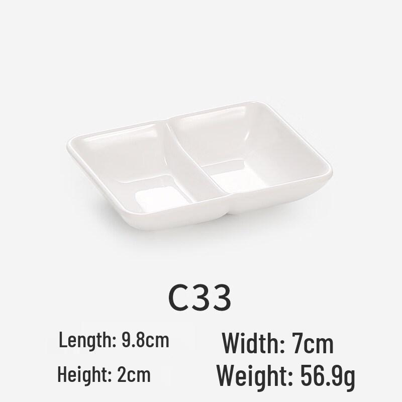 Round Melamine Three-Compartment Condiment Dish