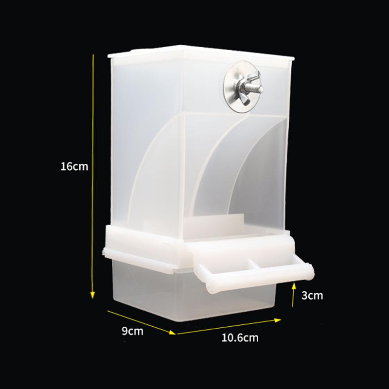 

Кормушки для птиц без беспорядка, автоматическая кормушка для попугаев, поилка, акриловый контейнер для семян, аксессуары для клеток, для маленьких и средних попугаев белый