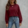 Dames Grote Maten Casual Losse Pasvorm Ronde Hals Pullover Sweatshirt voor Dagelijks Gebruik