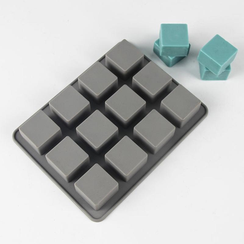 Silicone Fondant Molds Square Cube Shape Handmade DIY Soap Resin Crafts Cake Decorating Tools for Kitchen Durable Baking