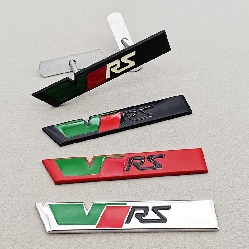 DCLR3 NEUES 3D-Metall-RS-Logo VRS Auto Frontgrill-Emblem Heckklappen-Abzeichen Für Skoda VRS Octavia 2 3 Rapid Kodiaq Karoq Fabia Kamiq Superb