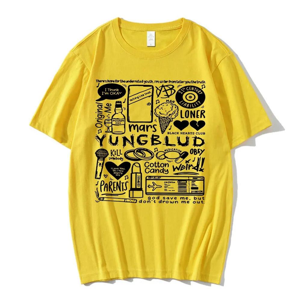Tričko s potiskem Yungblud Unisex WoUnisex Oversize Tričko s krátkým rukávem Tričko s krátkým rukávem Hip-hopové tričko Grafika Unisex trička Streetwear