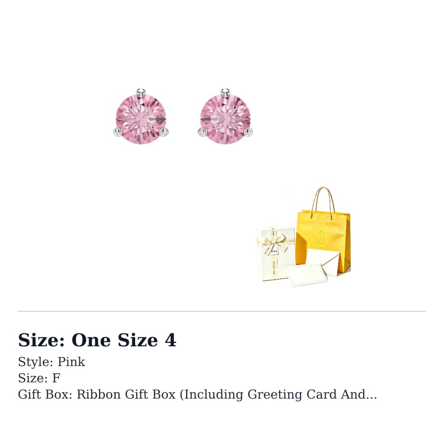 Swarovski Solitaire Stud Earrings Women's Pink 5717577