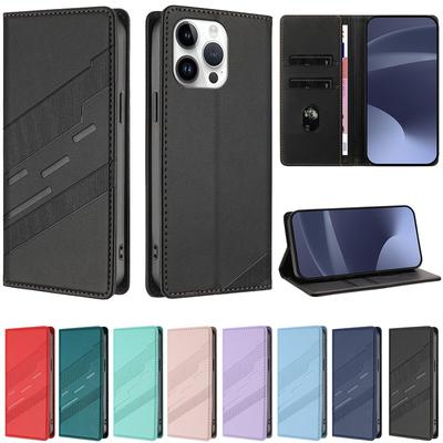 Hülle für Iphone SE 2 3 4 2020 2022 2024 X XR XS Max 6 6S 7 8 Plus 16E Klappständer Leder Brieftasche Hülle