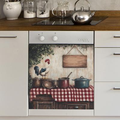 Rustik Horoz Mutfak Yemek Dolabı Ev Arka Plan Güzelleştirme Dekoratif Çıkartmalar